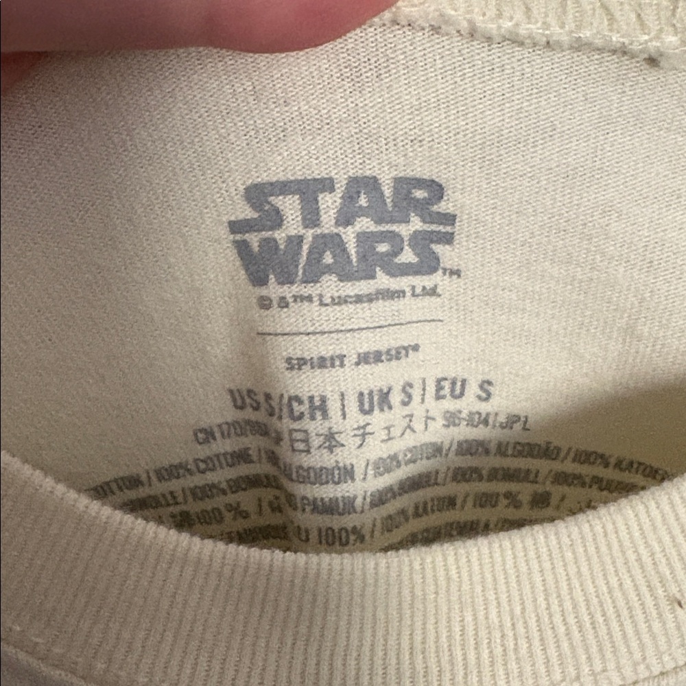 Disney Parks Spirit Jersey Star Wars The Child Cream 'Wanted' Graphic Tee - Picture 4 of 7